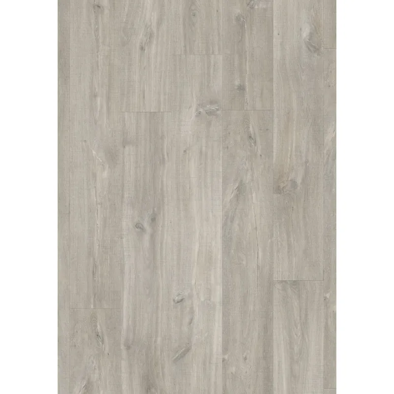 Quick Step panel winylowy ze zintegrowanym podkładem Alpha Blos dąb Canyon szary ze śladami cięcia piłą AVSPU40030