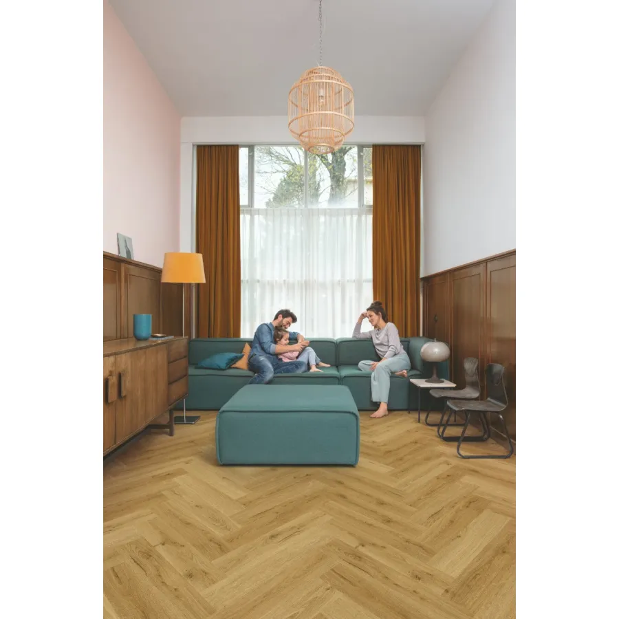 Quick Step panel winylowy ze zintegrowanym podkładem Alpha Ciro Jodełka dąb wędzony botaniczny AVHBU40363